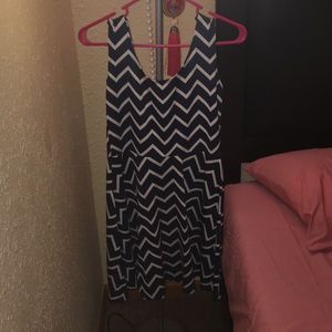Zig-Zag Pattern Blue and White Dress